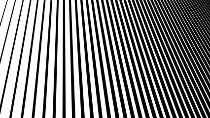 Line Halftone Gradient Effect Pattern. Vertical Straight Lines Background. Black and White Abstract Texture with Parallel Stripes Thick to Thin. Vector Illustration.