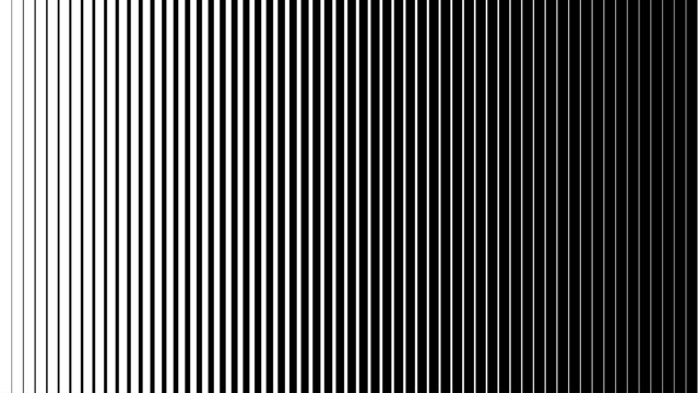 Line Halftone Gradient Effect Pattern. Vertical Straight Lines Background. Black and White Abstract Texture with Parallel Stripes Thick to Thin. Vector Illustration.