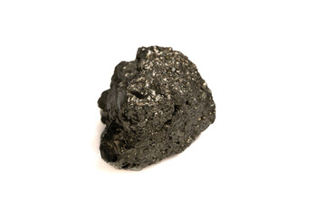 natural pyrite rough gem stone on the white background