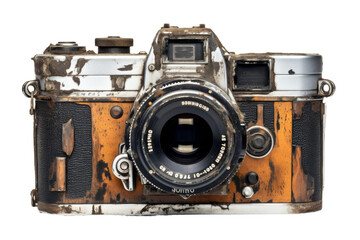 The Forgotten Lens: A Tale of Times Unseen Capture. On a White or Clear Surface PNG Transparent Background.