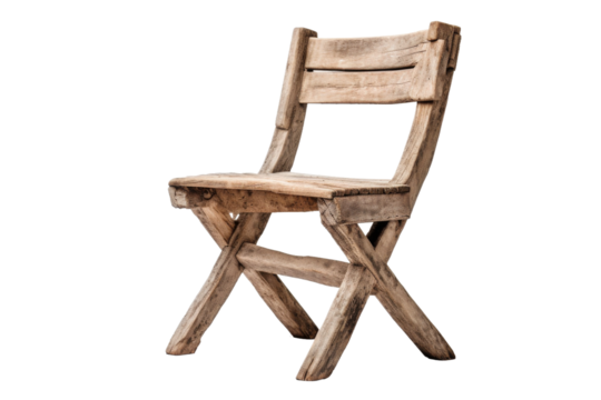 The Lone Chair: A Study in Minimalism. On a White or Clear Surface PNG Transparent Background. - Powered by Adobe