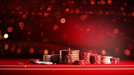 red casino background with copy space.