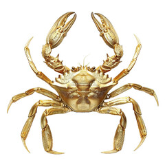 GOLD sea crab isolated on white or transparent background