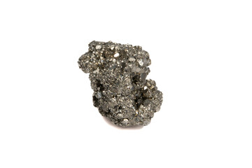 natural pyrite rough gem stone on the white background