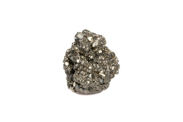 natural pyrite rough gem stone on the white background