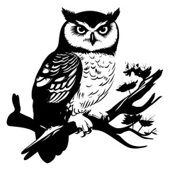 owl sitting on branch