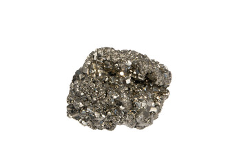 natural pyrite rough gem stone on the white background