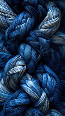 A closeup of a blue rope.