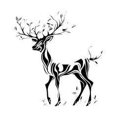 silhouette of a stag