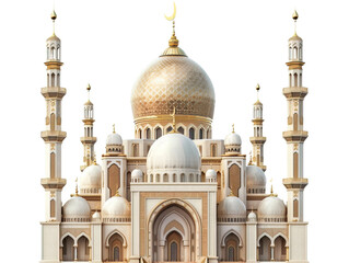 Mosque isolated on white or transparent background