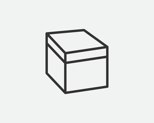 Delivery packaging vector icon. Cargo cardboard box icons. Carton package sign from line geometric shapes.