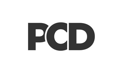 PCD logo design template with strong and modern bold text. Initial based vector logotype featuring simple and minimal typography. Trendy company identity.