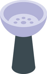 Plastic hookah bowl icon isometric vector. Fire accessories. Cafe fog tool