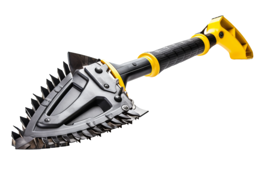 Spiky Sunburst: A Vibrant Yellow and Black Brush. On a White or Clear Surface PNG Transparent Background.