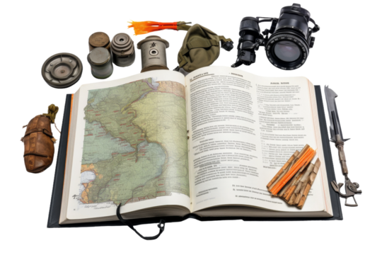 Exploring the Worlds Mysteries. On a White or Clear Surface PNG Transparent Background.