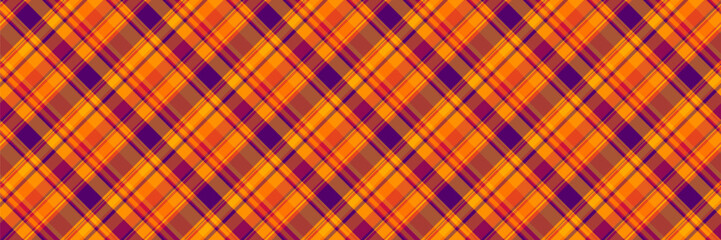 Reel pattern plaid check, creativity textile background seamless. Spanish vector texture tartan fabric in orange and red colors.