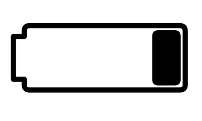 Low Battery Icon. Empty cell phone battery icon with. On a white background.