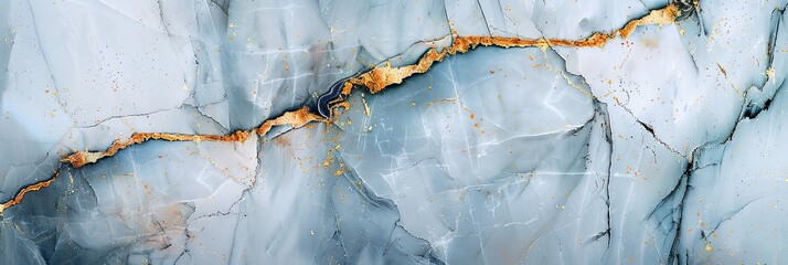 Serene Blue and White Marble Texture with Gold Veins