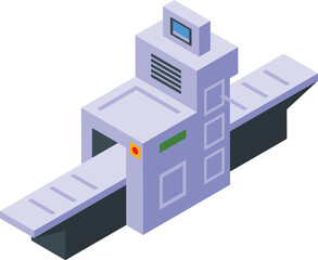 Steel plant conveyor line icon isometric vector. Metal process. Organic container