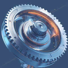 Close-Up of a Precision Industrial Gear Set - High Definition Stock Image