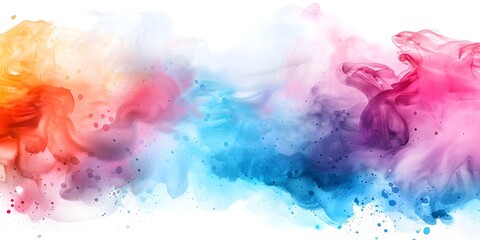 Fototapeta premium Vibrant Watercolor Swirls and Splatters Abstract Background for Infographic Design