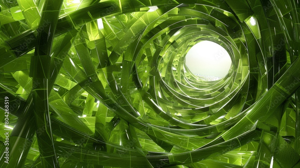 Aufkleber a lush green tunnel with a bright light shining through at the end, creating a natural spotlight eff