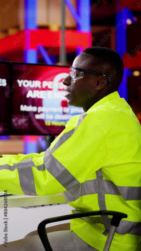 Poster Warehouse Worker Confused With Malware Attack