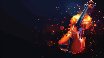 Beautiful violin on dark background style vector
