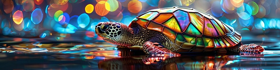 stained glass turtle. - Powered by Adobe