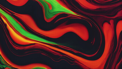 Visuals of liquid magma in shades of fiery scarlet, midnight black, and neon green, pulsating and pulsing against a plain background with subtle lighting ULTRA HD 8K