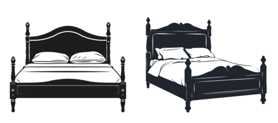 Set of hotel beds web icon 