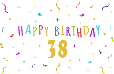 happy birthday graphics, confeti, banner, background, tv wallpaper, colorful - 38