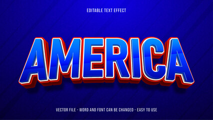 Editable text effect independece day of america, patriotic text style
