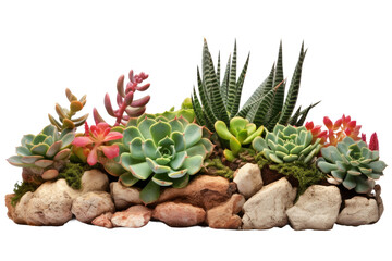 Fototapeta premium Serene Succulent Oasis. On a White or Clear Surface PNG Transparent Background.
