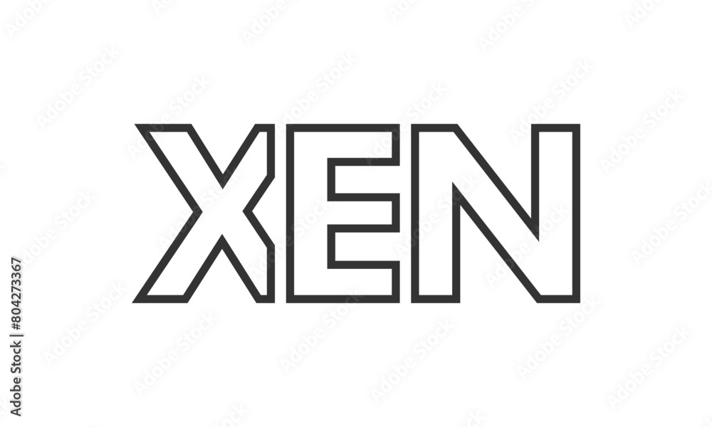 Fototapete xen logo design template with strong and modern bold text. initial based vector logotype featuring s