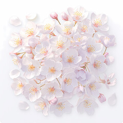 Bouquet of Freshly Fallen Cherry Blossoms in Full Bloom