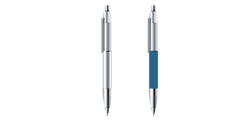 Pair Of Stylish Metal Ball Pen Vector Illustration.	