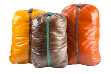 Bags of Rainbow Dreams. On a White or Clear Surface PNG Transparent Background.