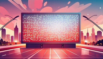 vector realistic isolated LED screen background: A cutting-edge LED display, meticulously rendered in high-resolution vector graphics, resembling a state-of-the-art digital billboard