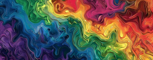 Nature-inspired texture with a detailed pattern of rainbow hues in a seamless design