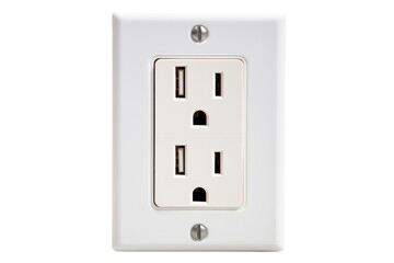 Electric Allies: A Tale of Two Outlets. On a White or Clear Surface PNG Transparent Background.