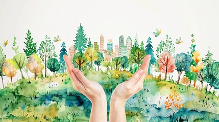 The photo shows a lush green forest with a river running through it