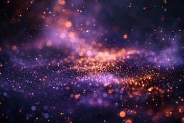 Fototapeta premium A vivid display of glistening particles in shades of purple and pink with a soft focus, symbolizing dreams and imagination