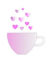 Cup of coffee full of love hearts 