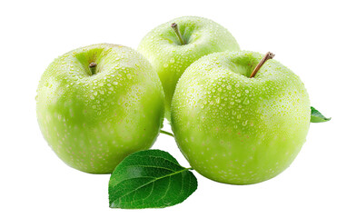 Granny Smith sour apple isolated on white or transparent background