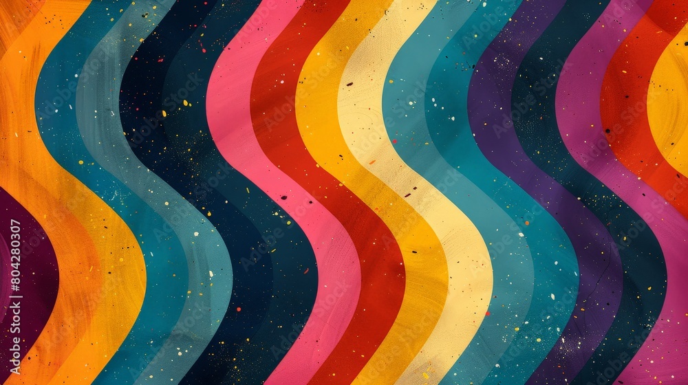 Poster a vibrant background featuring colorful wavy lines in various shades and hues