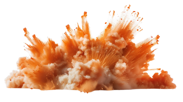 Big explosion effect, realistic explosion boom, realistic fire explosion isolated on transparent png background.