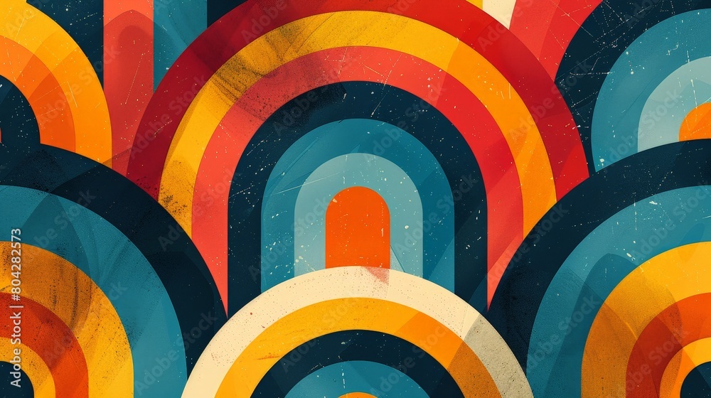 Poster Bright and colorful abstract background featuring a pattern resembling a rainbow