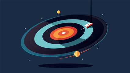 Obraz premium Suspended in time the vinyl record rotates with precision each revolution a celebration of analog sound. Vector illustration