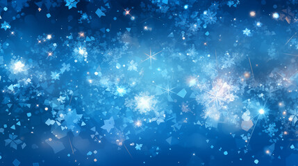 Starry Blue Polygon Background with Abstract Shapes